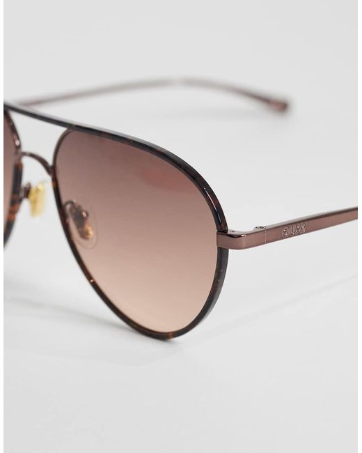 Quay Natural Quay 'say Less' Metal Aviator Sunglasses