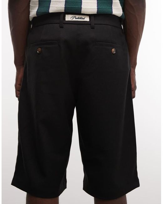 Prohibited Blue Tailored Pleated Shorts for men