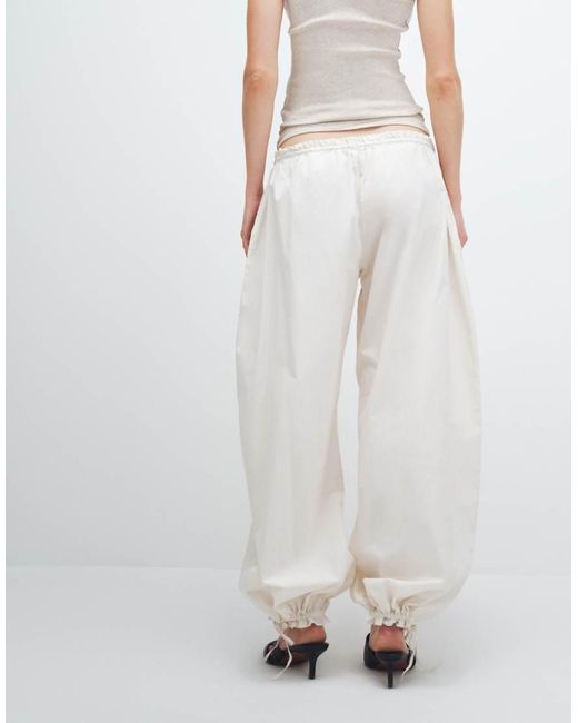 Monki White Balloon Leg Pants