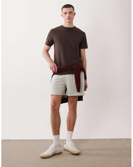 ASOS Basic Oversized Jersey Shorts in het Brown voor heren