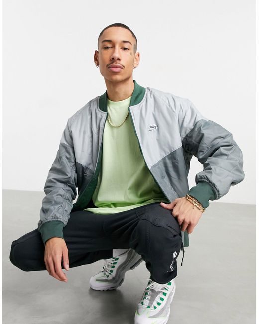 Nike Reversible Insulated Bomber Jacket in Green for Men | Lyst UK