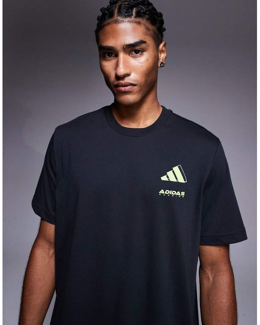 Adidas Originals Blue Adidas Running T-Shirt With Retro Back Print for men