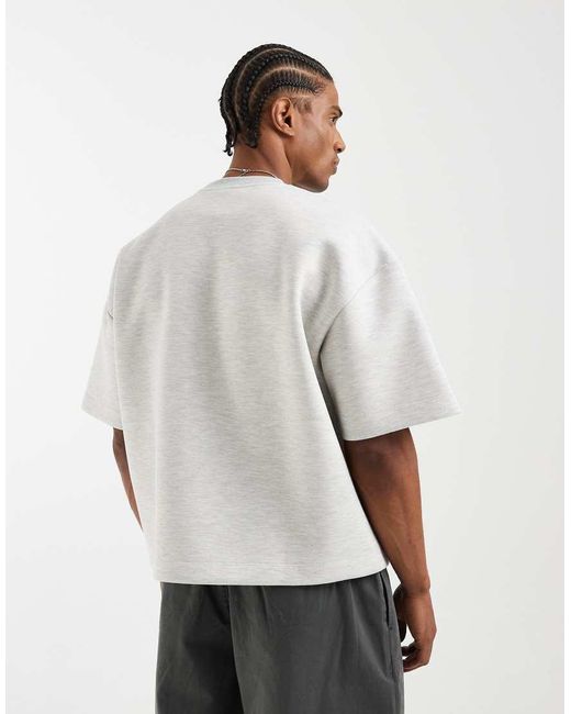 ASOS White Oversized Scuba-Style Fabric With 3/4 Sleeve for men