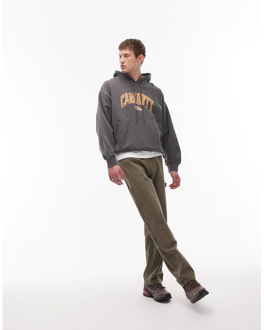 Library - sweat à capuche avec motif - délavé Carhartt pour homme en coloris Gray
