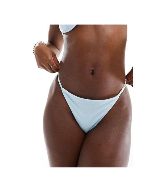 SIMMI Brown Simmi Tanga Bikini Bottom With Gold Hardware