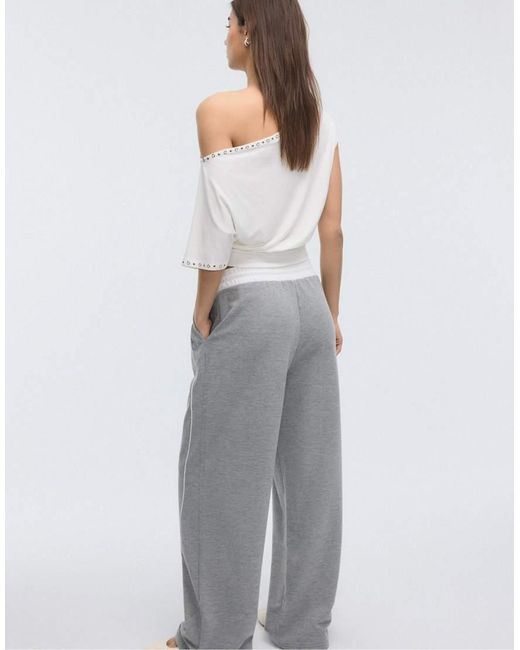 Stradivarius Gray jogger Trousers With Stoppers