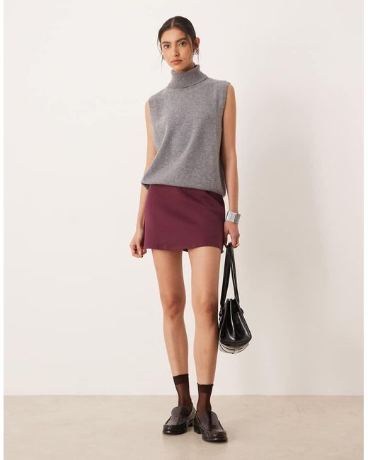 ASOS Purple Co-ord Ponte Micro Skort