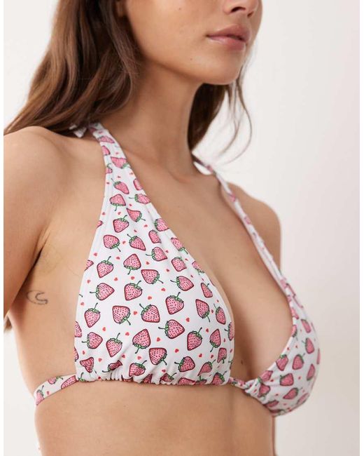 Peek & Beau Pink Apex Triangle Bikini Top