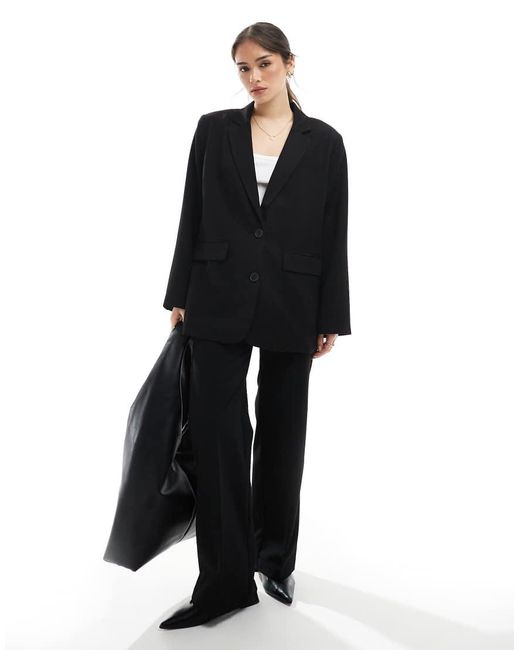 Pieces Black Boxy Blazer
