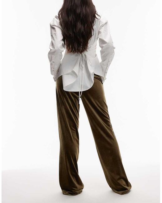ASOS White Tailored Velvet Slim Straight Trousers
