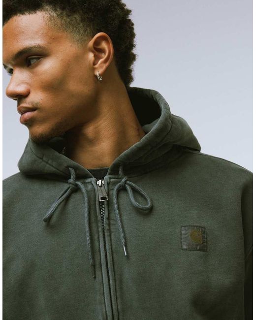Sudadera Lavado Extragrande Con Capucha Y Cremallera Vista De Carhartt de hombre de color Green