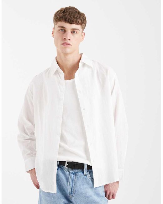 Sol Beach White Linen Long Sleeve Beach Shirt for men