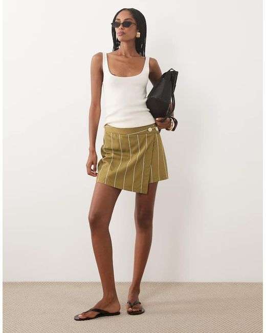 ASOS Natural Button Through Skort