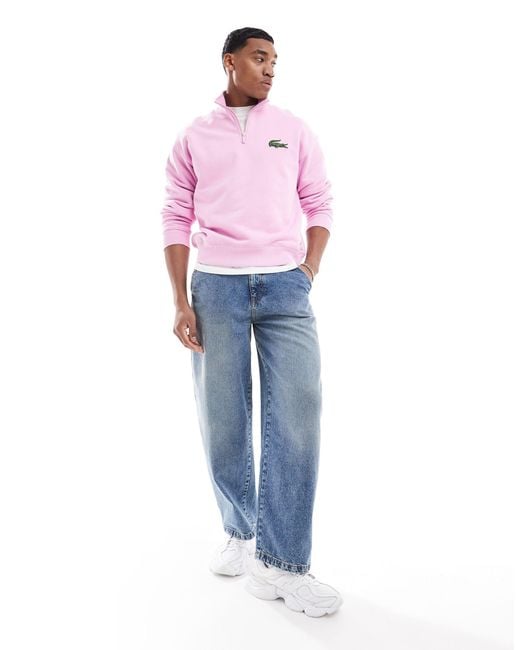 Lacoste – mittelschweres t-shirt in Pink für Herren