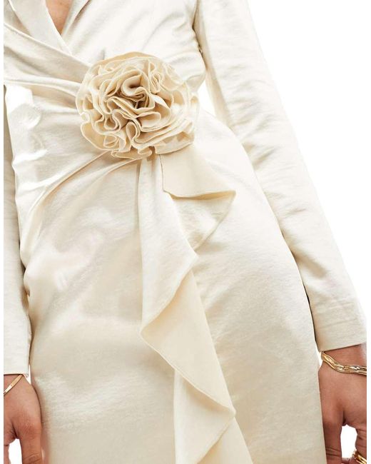 Miss Selfridge White Occasion Corsage Blazer Dress