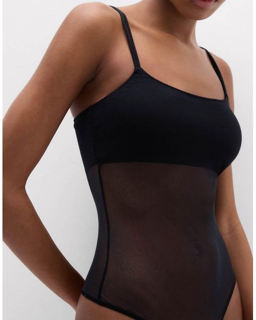 Intimissimi Black Bodysuit With Slender Shoulder Straps