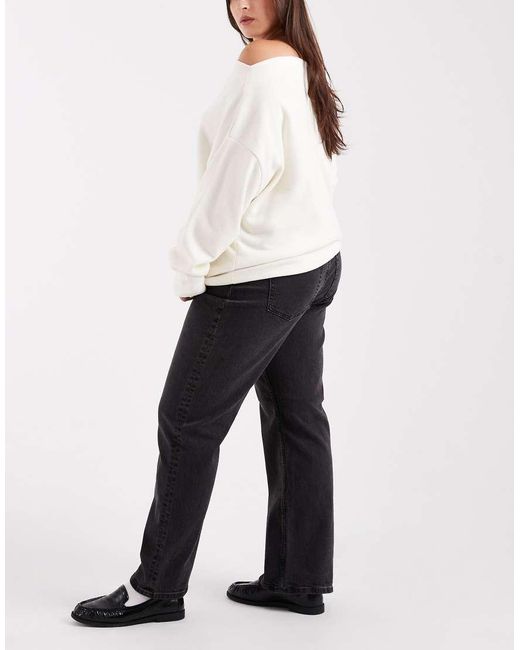 ASOS White Asos Design Curve Comfort Stretch Straight Leg Jeans