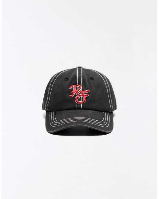 Bershka Black Embroidered Cap for men