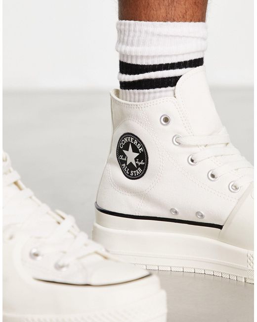 Converse Black Chuck Taylor All Star Construct Hi Trainers for men