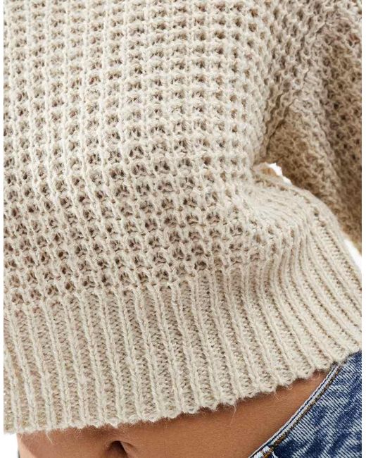 JJXX Cropped Boxy Geribbelde Trui in het Blue
