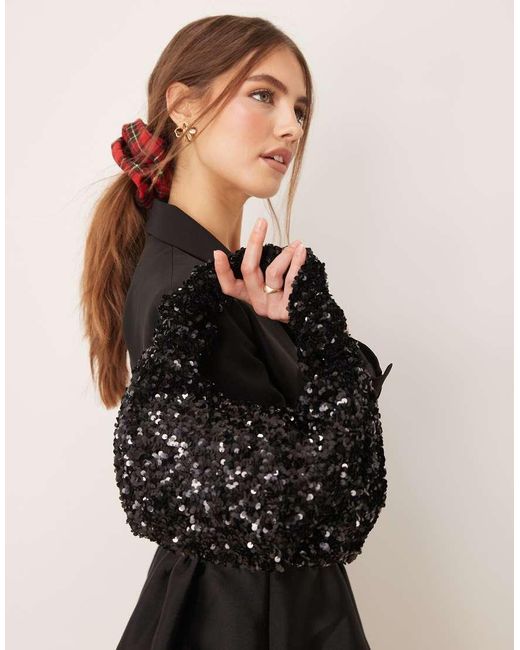 Borsetta Nera Morbida Con Paillettes di Gina Tricot in Black
