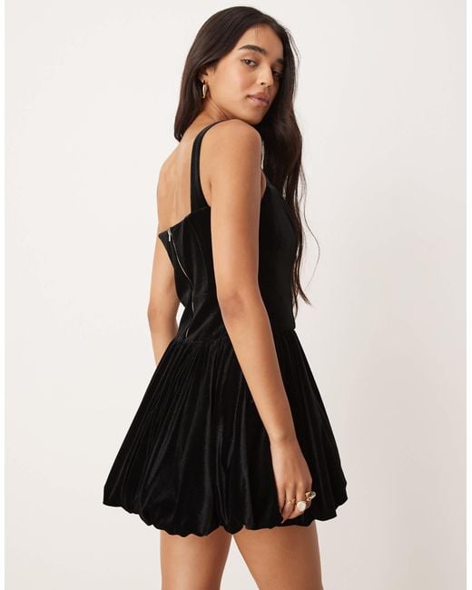 EVER NEW Black Structured Bubble Hem Mini Dress