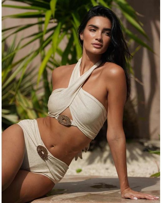 Moda Minx Green X Zoe Servini Glitter Wrap Bikini Top