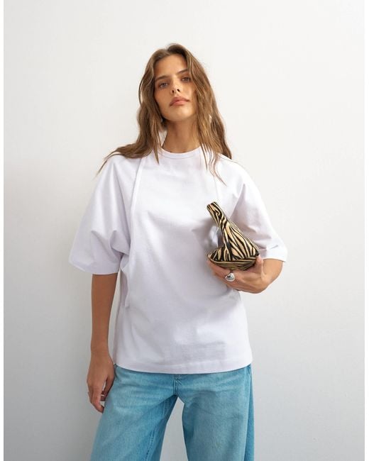 TOPSHOP White X Cara Open Back Tee
