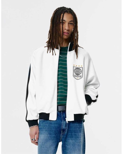 Pull&Bear White Stwd Studio Jacket for men