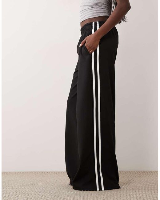 Gina Tricot Black Sporty Wide Trousers
