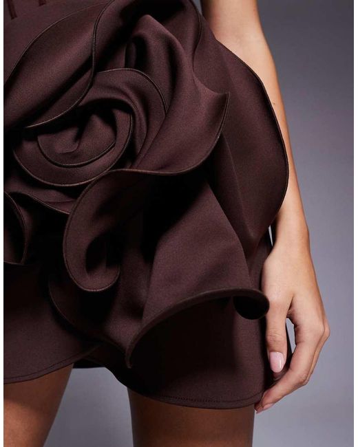 ASOS Purple Halterneck Mini Dress With Oversize Corsage Skirt Detail