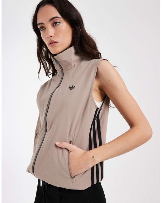 Adidas Originals Brown Sleeveless Firebird Track Top
