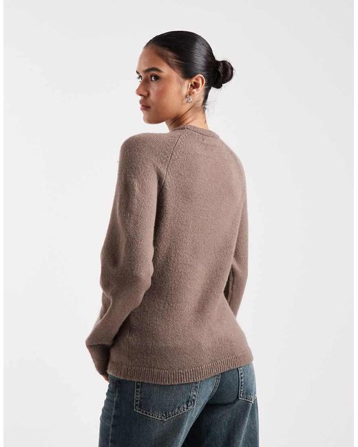 New Look Brown Flower Faux Cardigan Jumper