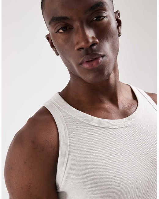 Jack & Jones White Rib Tank Top for men