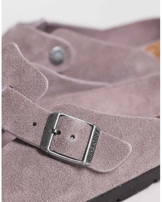 Birkenstock Gray Boston Suede Clogs