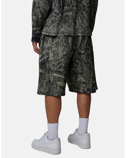 Good For Nothing Black Baggy Camo Shorts for men