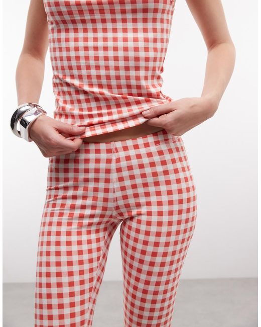 Monki Red Stretch Capri Pants Co-ord