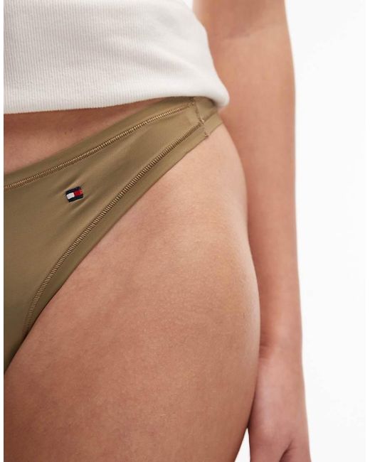 Tommy Hilfiger Green Microfibre Essentials Thong