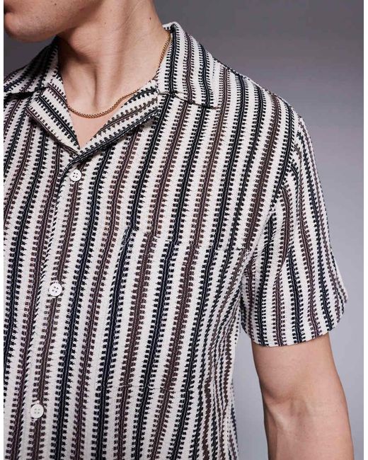 Camicia Da Spiaggia A Maniche Corte All'Uncinetto di South Beach in Gray da Uomo