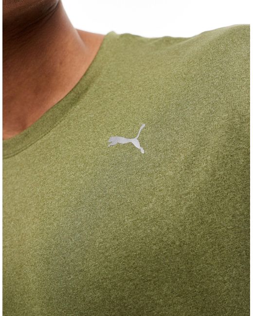 PUMA Green Training Logo Heather T-shirt for men
