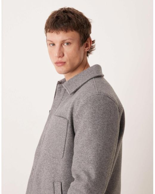 Mango Gray Oversized Shacket for men