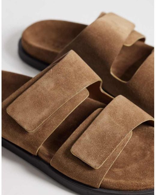 ASOS Brown Two Strap Sandals for men