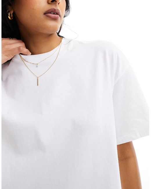 Robe t-shirt courte oversize ASOS en coloris White