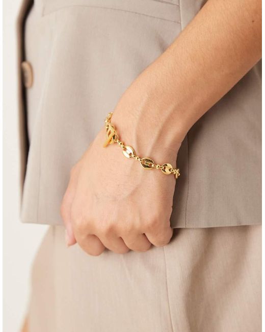 Orelia 18K Vergulde Mariner-Schakelarmband Met T-Bar in het Brown