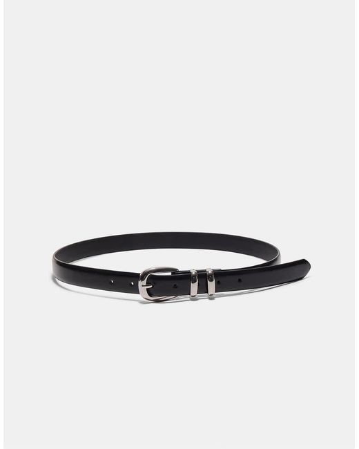 Stradivarius White Basic Shimmery Leather Effect Belt