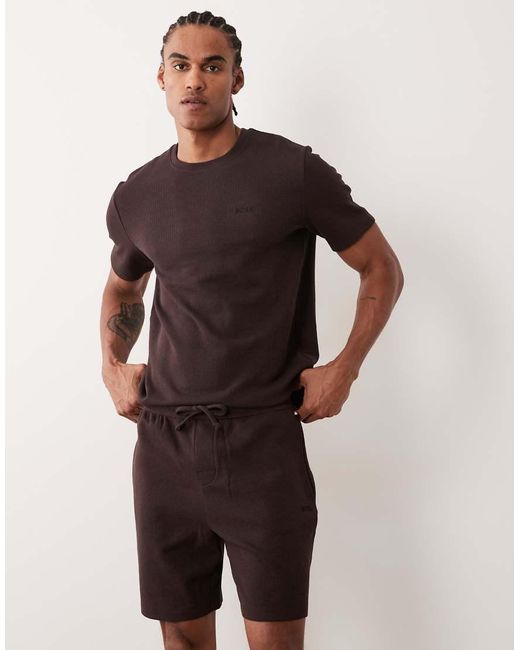 Boss Natural Waffle Co-Ord Lounge Shorts for men