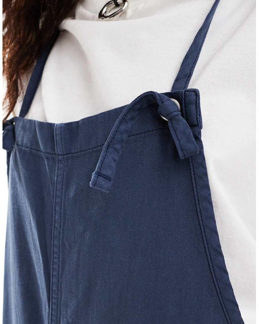 Monki Blue Lightweight Denim Dungarees