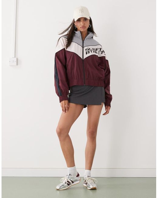 Monki Red Track Jacket With Print