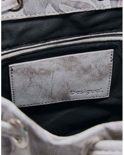Desigual Gray Small Backpack Obsidian