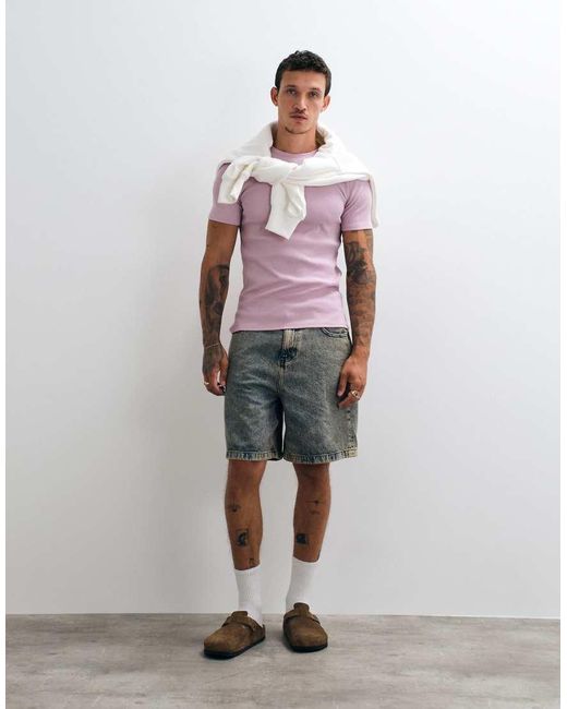 ASOS Purple Muscle Fit T-shirt for men